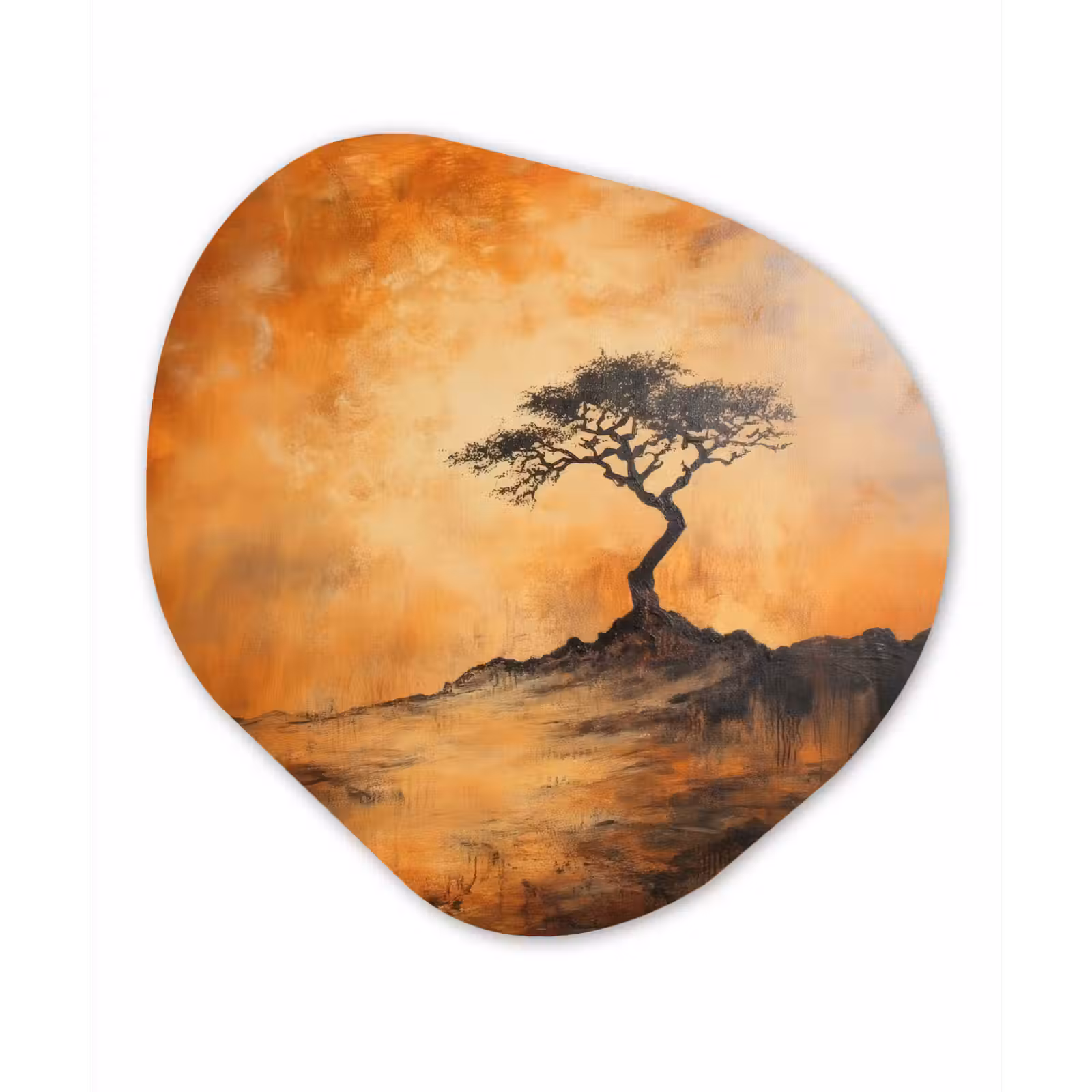 Organisch schilderij - Forex - Boom - Landschap - Oranje — 1