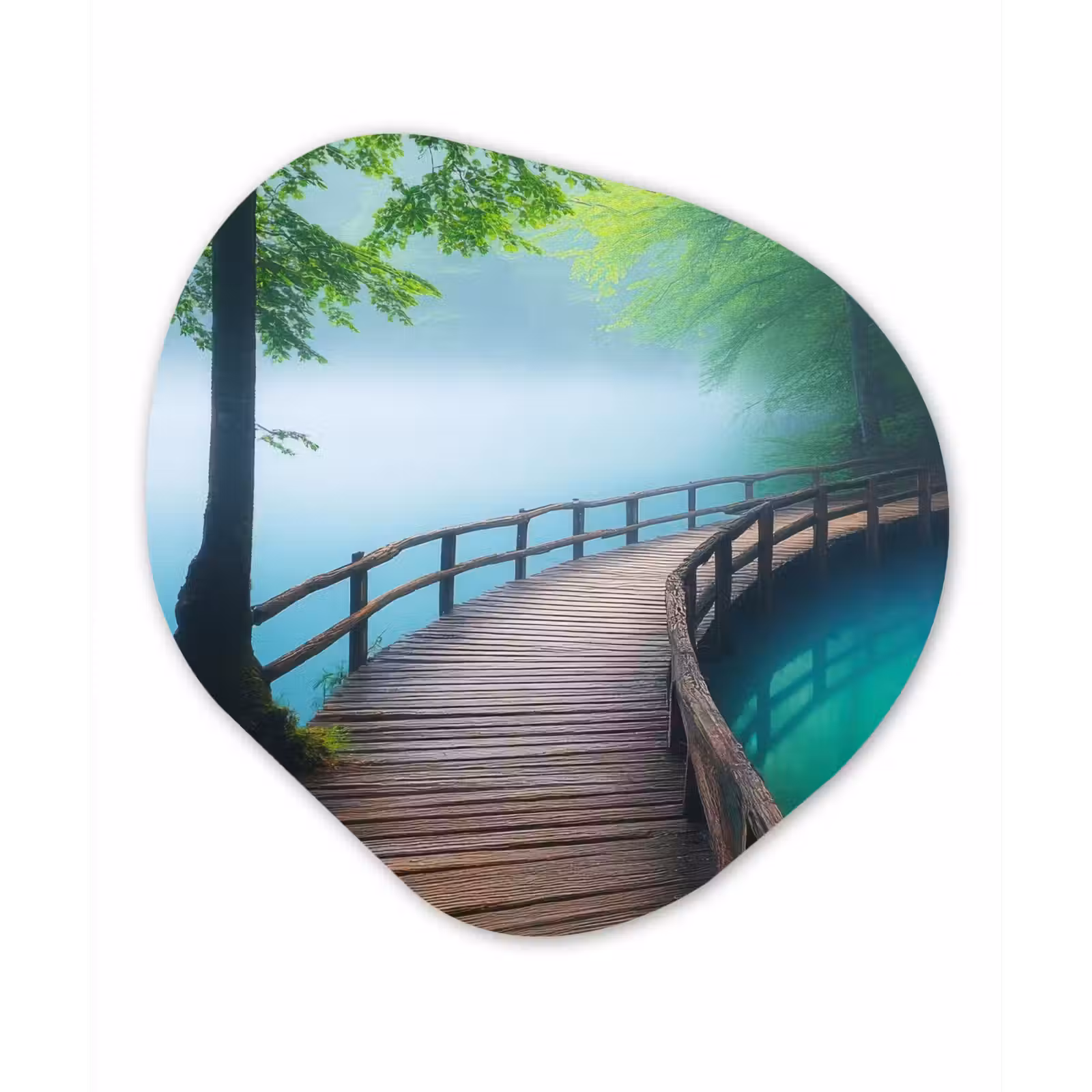 Organisch schilderij - Forex - Brug - Water - Rivier - Bos — 1