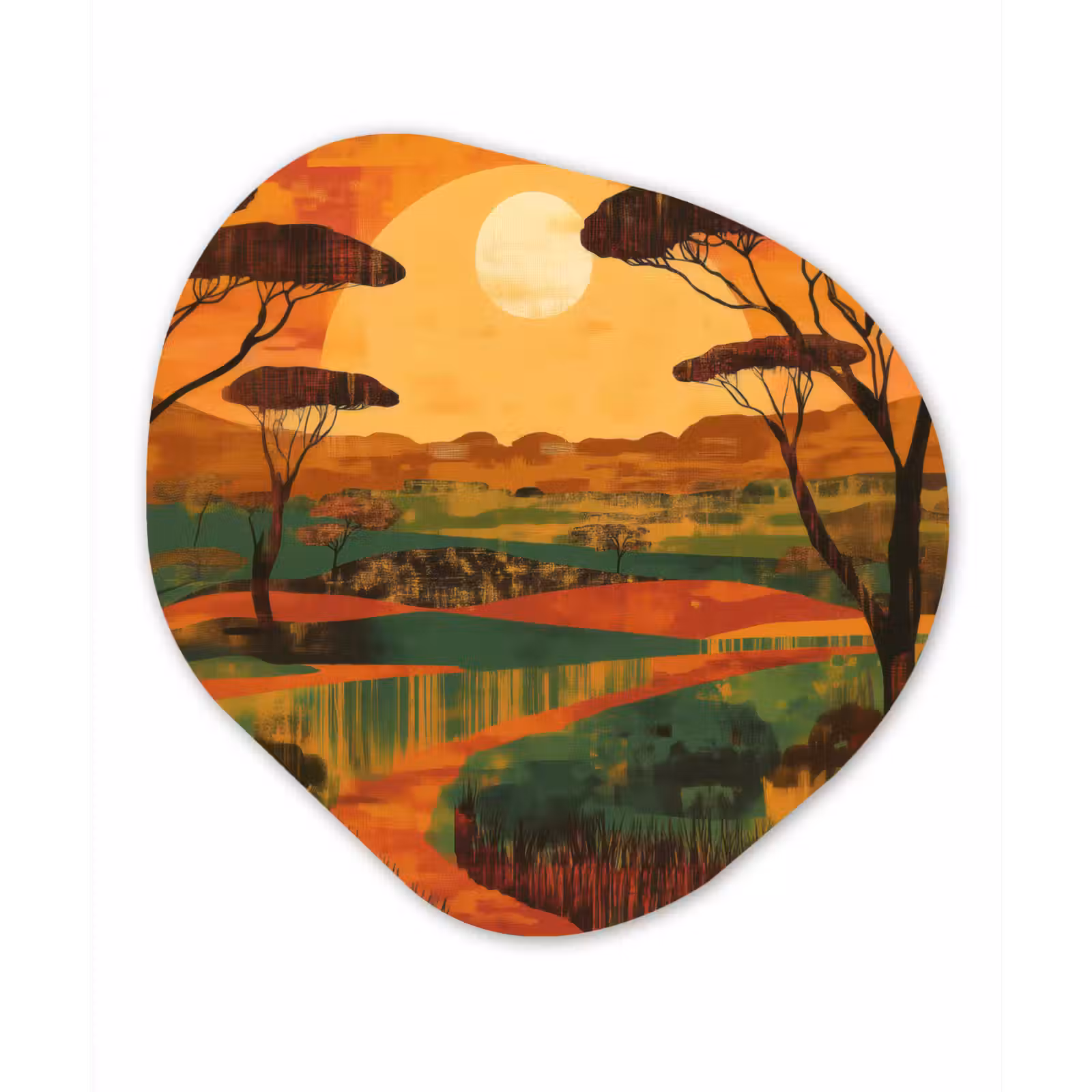 Organisch schilderij - Forex - Landschap - Afrikaans - Zon — 1