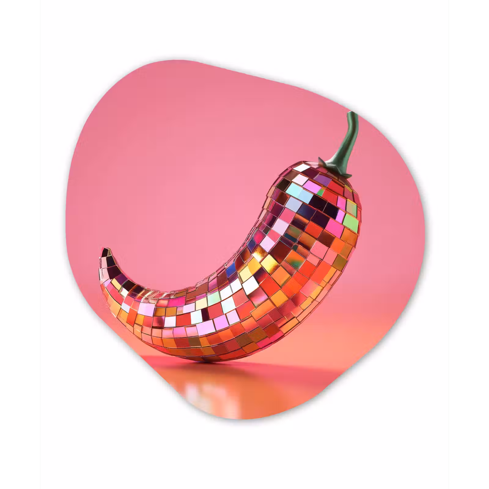 Organisch schilderij - Forex - Peper - Disco - Rood - Glitter — 1