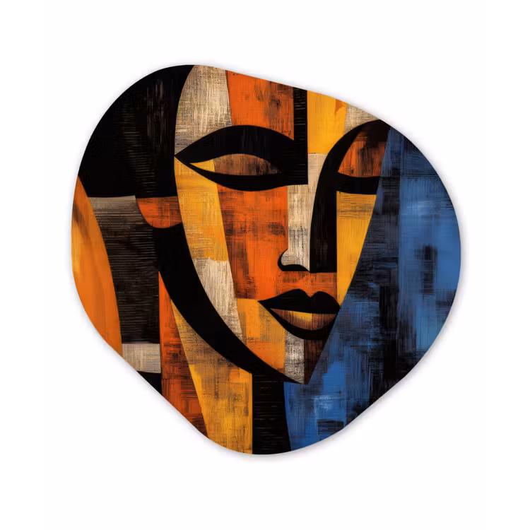 Organisch schilderij - Forex - Abstract - Portret - Kleurvakken — 1