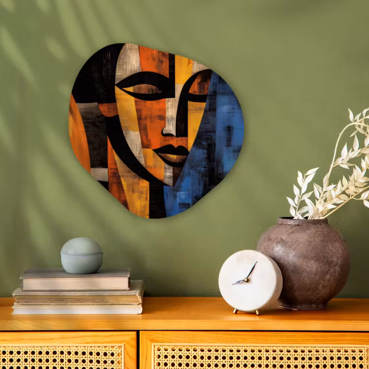 Organisch schilderij - Forex - Abstract - Portret - Kleurvakken — 2