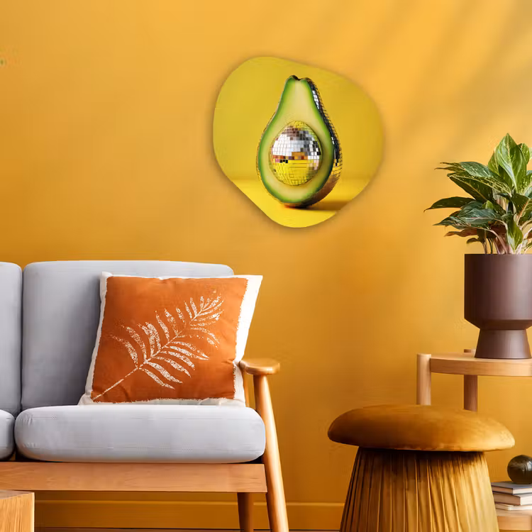 Organisch schilderij - Forex - Avocado - Discobal - Geel - Glitter — 3