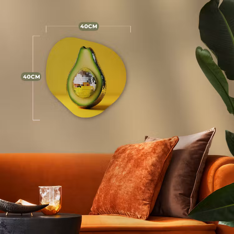 Organisch schilderij - Forex - Avocado - Discobal - Geel - Glitter — 4