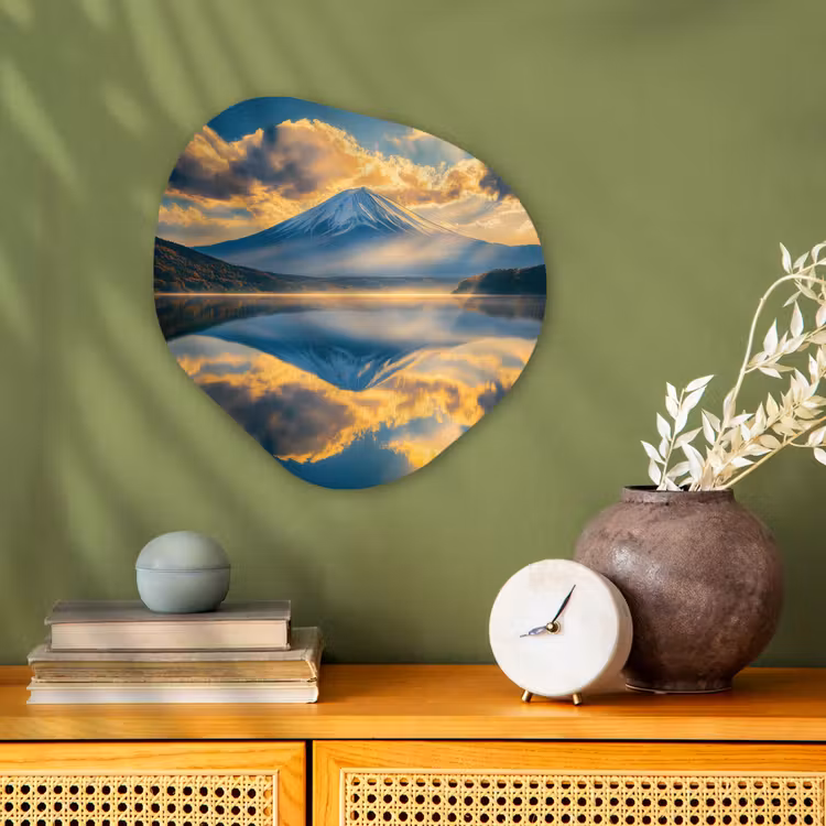 Organisch schilderij - Forex - Berg - Rivier - Zonsondergang — 2
