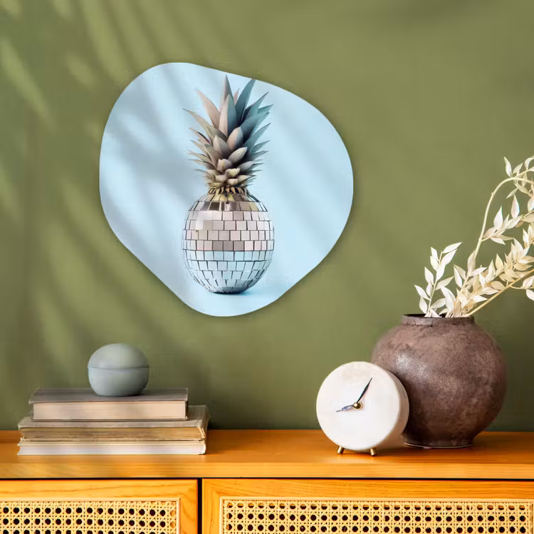 Organisch schilderij - Forex - Blauw - Ananas - Disco - Discobal — 2