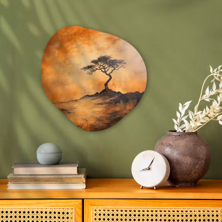 Organisch schilderij - Forex - Boom - Landschap - Oranje — 2