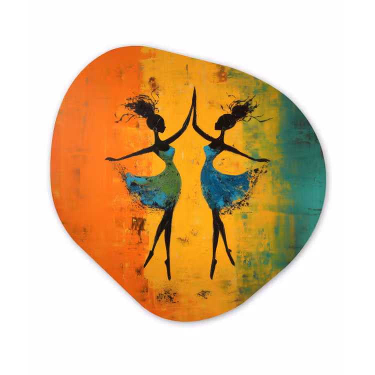 Organisch schilderij - Forex - Dansen - Vrouwen - Verfstructuur — 1