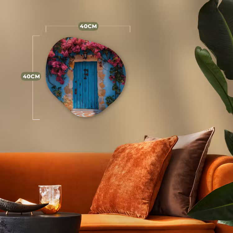 Organisch schilderij - Forex - Deur - Hout - Bloemen - Blauw — 4