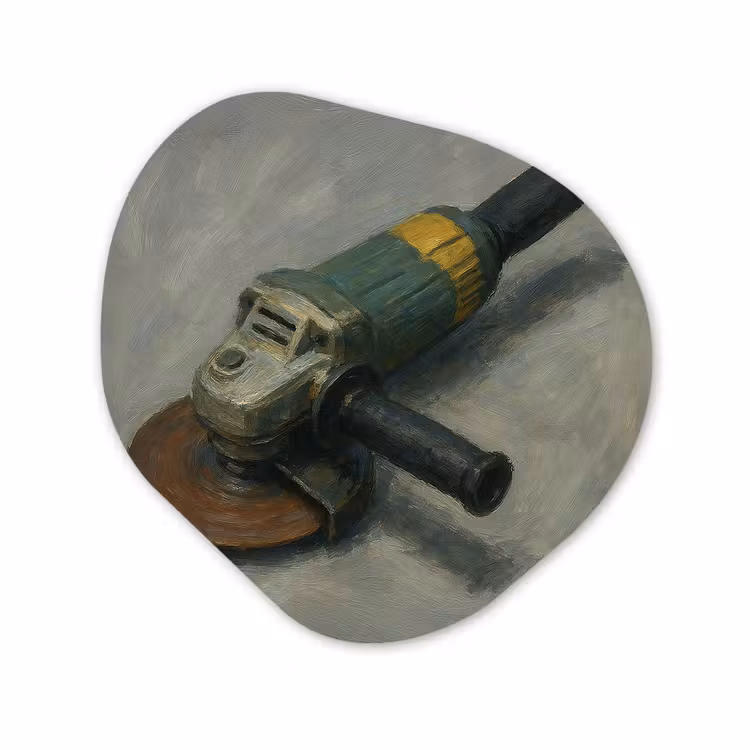 Organisch schilderij - Forex - Haakse slijper - Schilderij - Gereedschap — 1