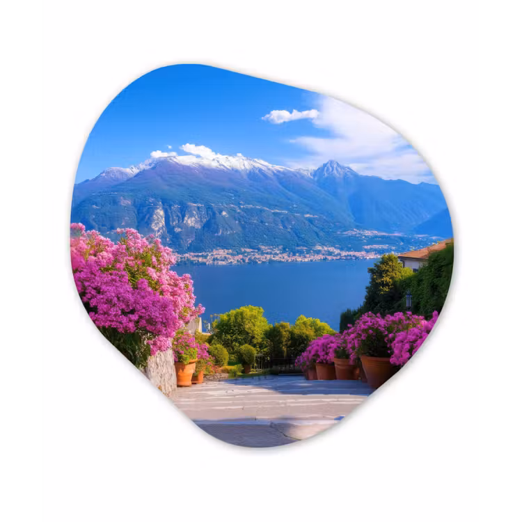 Organisch schilderij - Forex - Lake Como - Italië - Landschap — 1