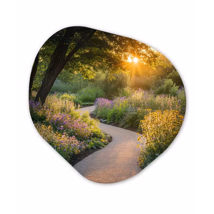 Organisch schilderij - Forex - Pad - Bloemen - Park — 1