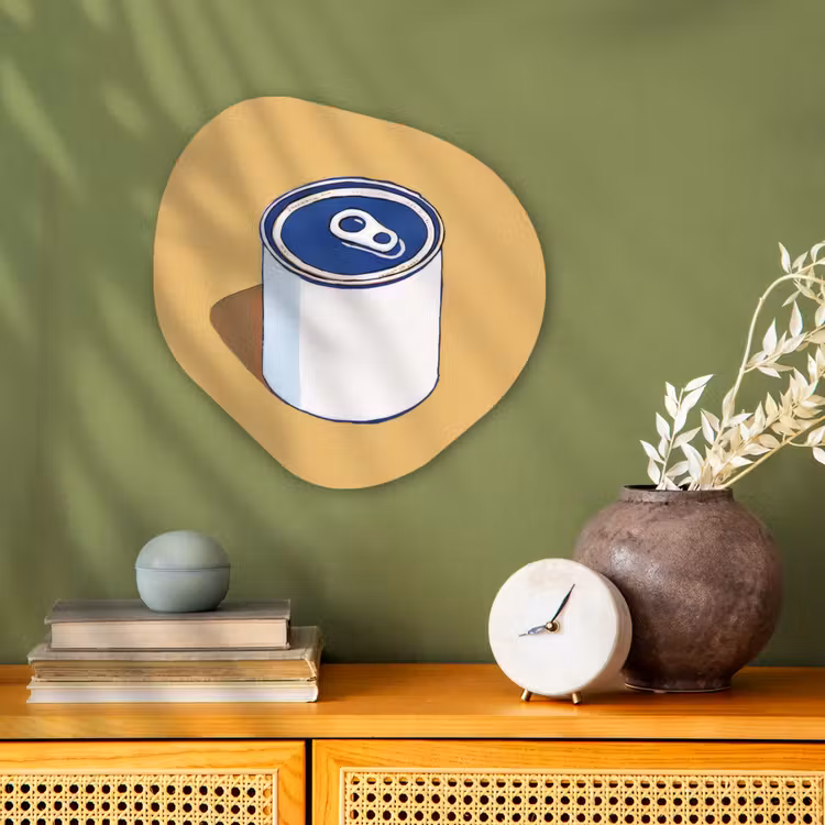 Organisch schilderij - Forex - Blikje - Minimalistisch - Blauw - Illustratie — 2