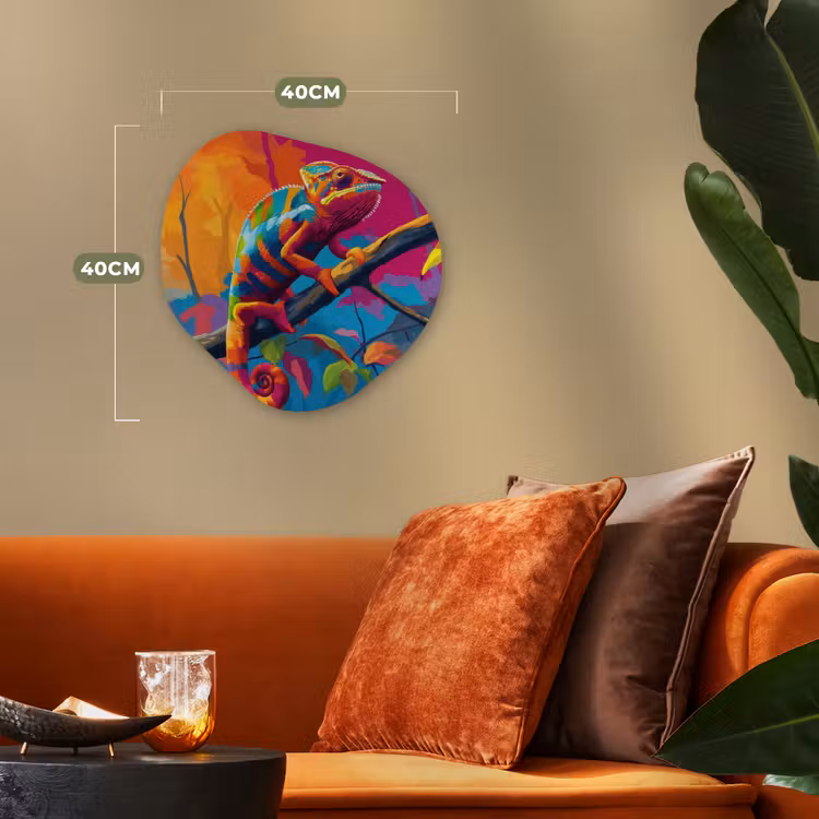 Organisch schilderij - Forex - Kameleon - Tak - Gestreept - Bladeren — 4