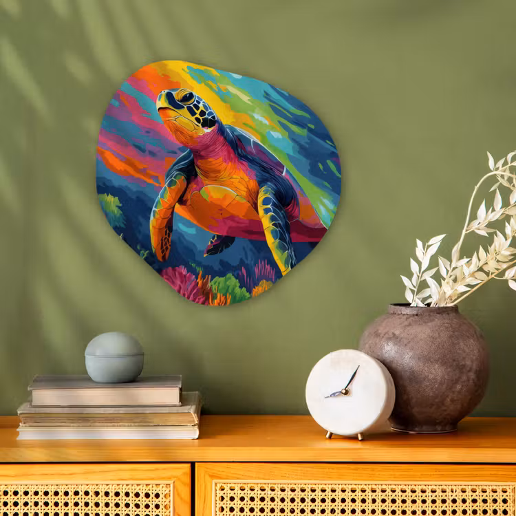 Organisch schilderij - Forex - Koraal - Schildpad - Abstract - Water — 2