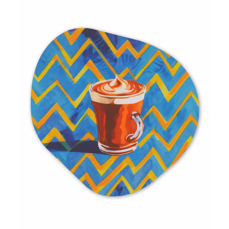 Organisch schilderij - Forex - Mok - Koffie - Zigzag - Slagroom — 1