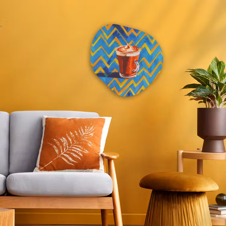 Organisch schilderij - Forex - Mok - Koffie - Zigzag - Slagroom — 3