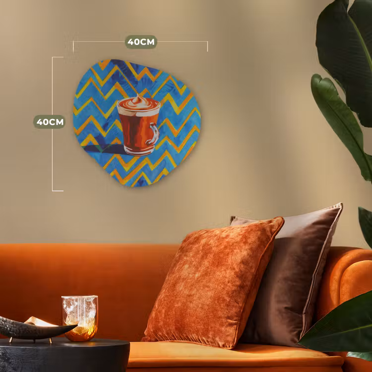 Organisch schilderij - Forex - Mok - Koffie - Zigzag - Slagroom — 4