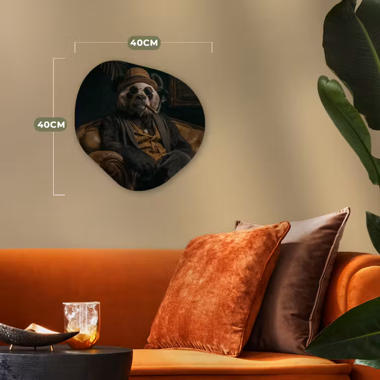 Organisch schilderij - Forex - Panda - Hoed - Bril - Pak — 4