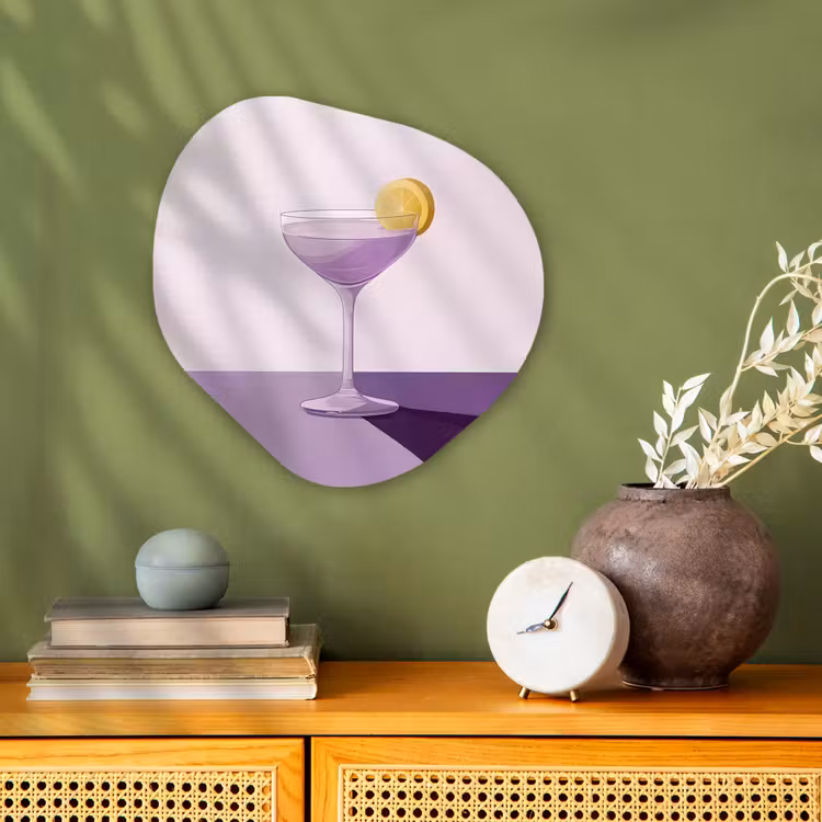 Organisch schilderij - Forex - Cocktail - Paars - Minimalistisch - Citroen — 2