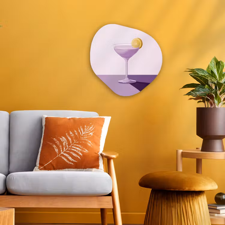 Organisch schilderij - Forex - Cocktail - Paars - Minimalistisch - Citroen — 3