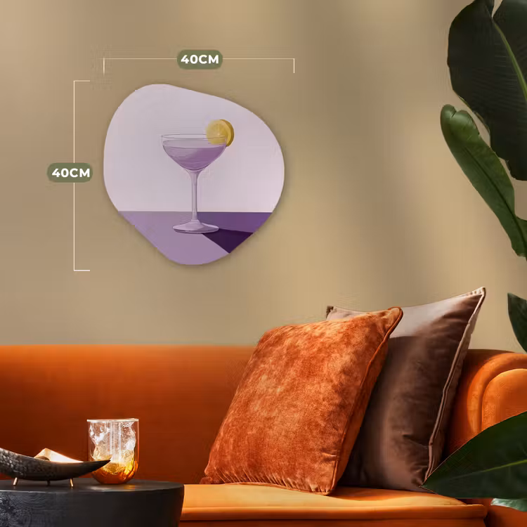 Organisch schilderij - Forex - Cocktail - Paars - Minimalistisch - Citroen — 4