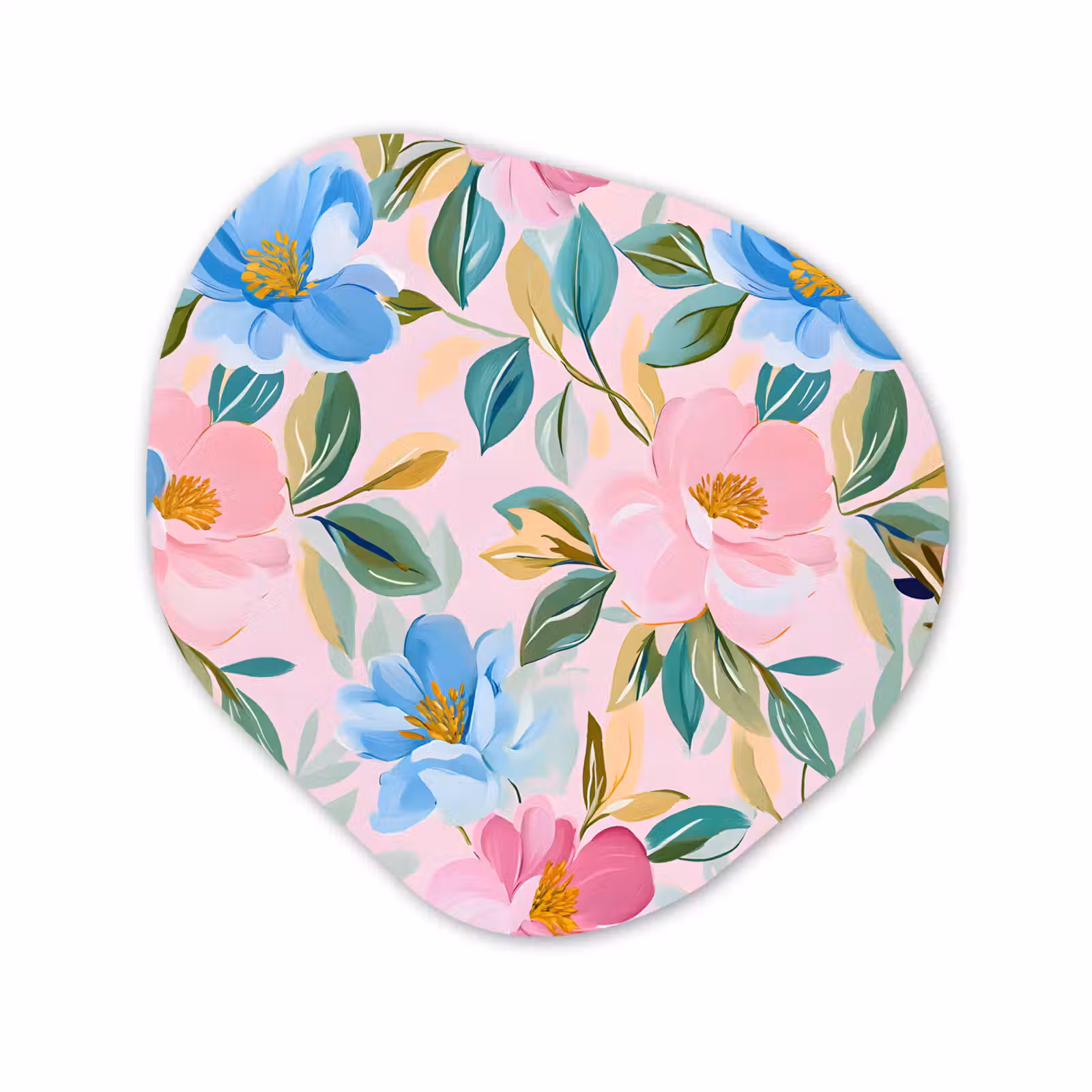 Organisch schilderij - Forex - Blauw - Roze - Bloemen — 1