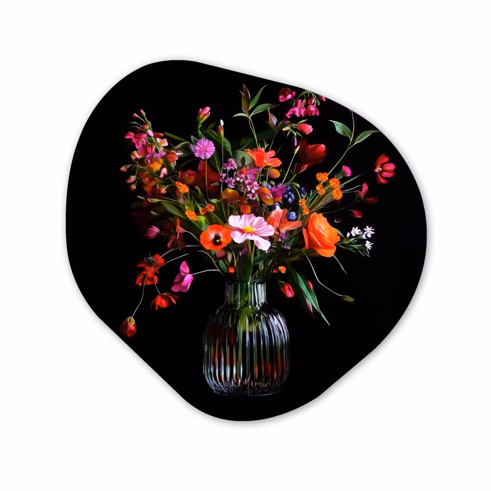 Organisch schilderij - Forex - Boeket - Veldbloemen - Vaas — 1