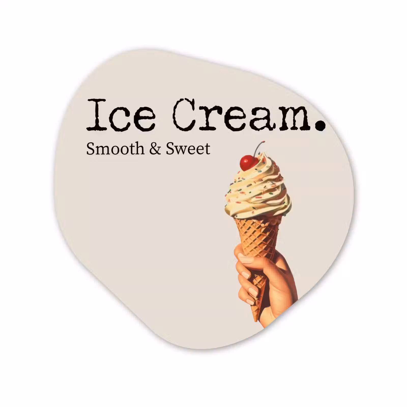 Organisch schilderij - Forex - Ice cream - Softijs - Kleurrijk - Kers — 1