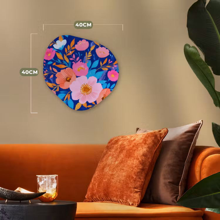 Organisch schilderij - Forex - Bloemen - Blauw - Roze — 4