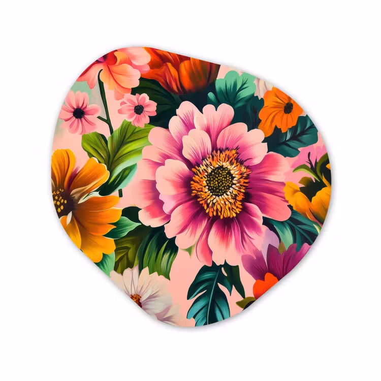 Organisch schilderij - Forex - Bloemen - Kleurrijk - Roze — 1