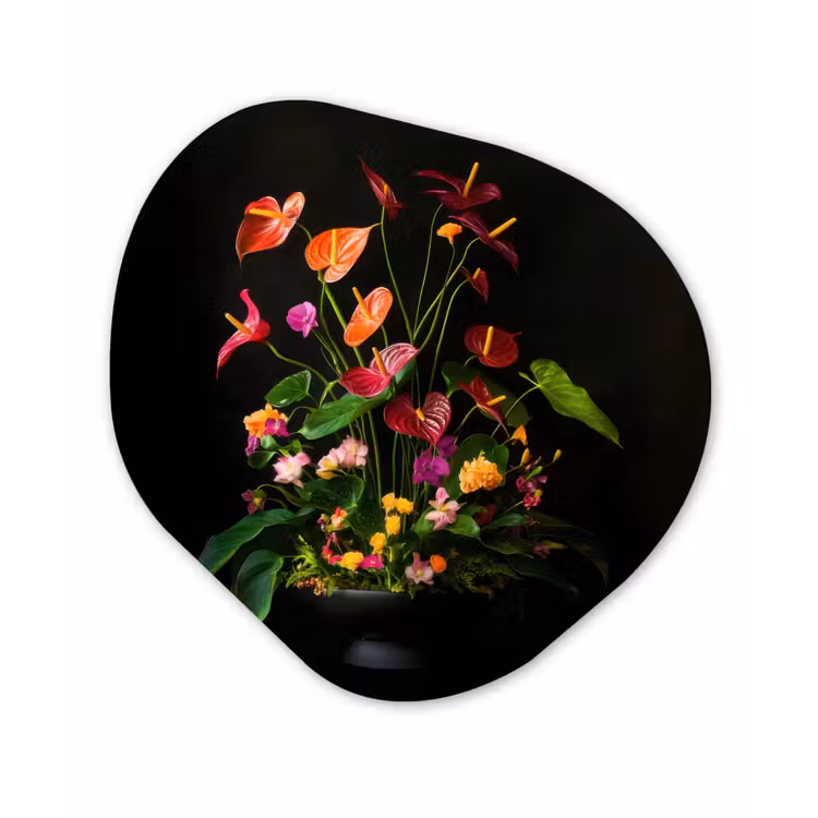 Organisch schilderij - Forex - Bloemen - Vaas - Kleurrijk — 1