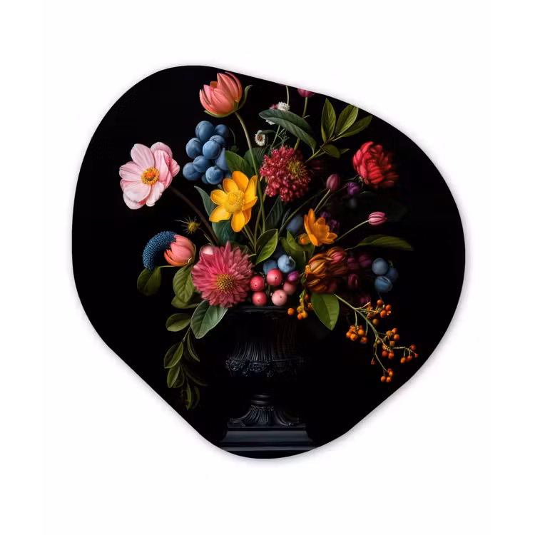 Organisch schilderij - Forex - Bloemen - Vrolijk - Vaas — 1