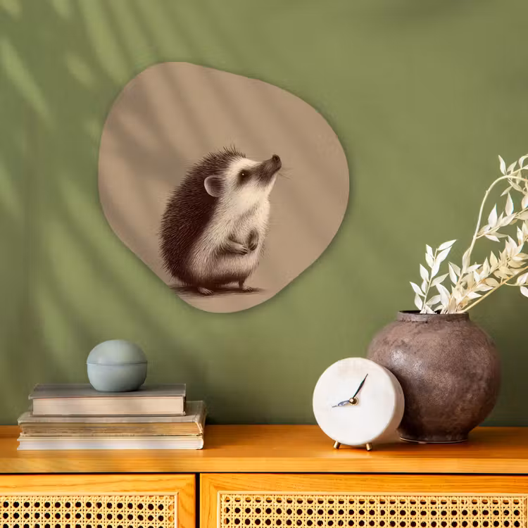 Organisch schilderij - Forex - Egel - Snuitje - Bruin - Stekels — 2