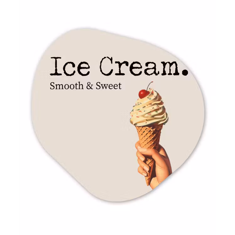 Organisch schilderij - Forex - Ice cream - Softijs - Kleurrijk - Kers — 1