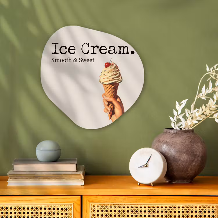 Organisch schilderij - Forex - Ice cream - Softijs - Kleurrijk - Kers — 2