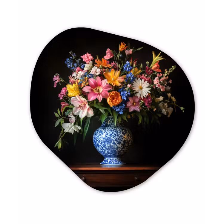Organisch schilderij - Forex - Kleur - Vaas - Bloemen - Boeket — 1