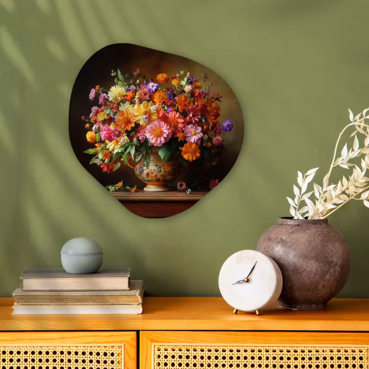 Organisch schilderij - Forex - Kleuren - Boeket - Vaas - Hout — 2