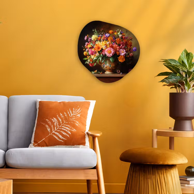 Organisch schilderij - Forex - Kleuren - Boeket - Vaas - Hout — 3