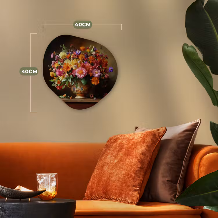 Organisch schilderij - Forex - Kleuren - Boeket - Vaas - Hout — 4