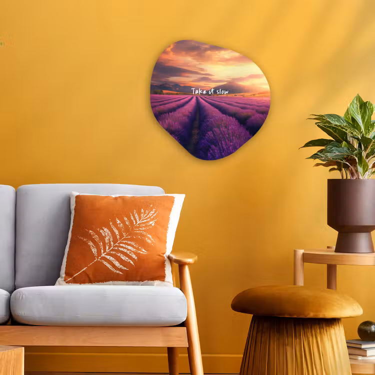 Organisch schilderij - Forex - Lavendelveld - Quote - Zonsondergang — 3