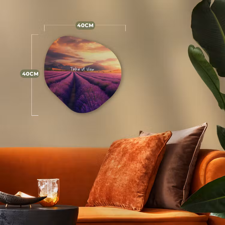 Organisch schilderij - Forex - Lavendelveld - Quote - Zonsondergang — 4