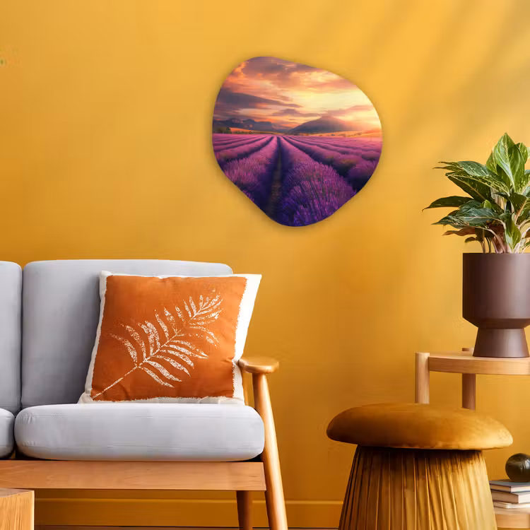 Organisch schilderij - Forex - Lavendelveld - Zonsondergang - Paars — 3