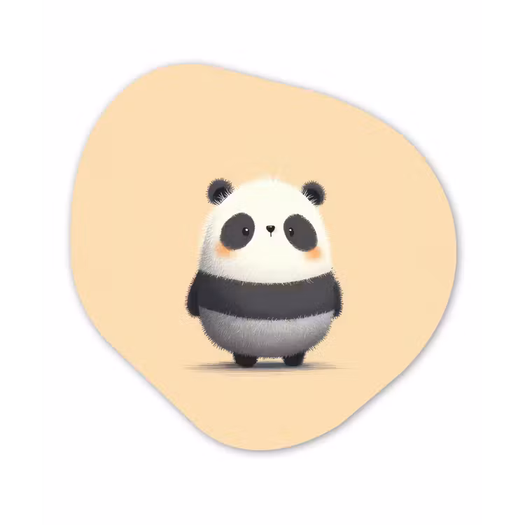 Organisch schilderij - Forex - Panda - Beige - Minimalistisch — 1