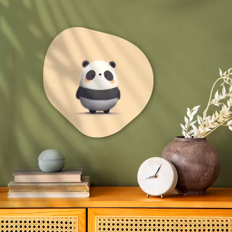 Organisch schilderij - Forex - Panda - Beige - Minimalistisch — 2