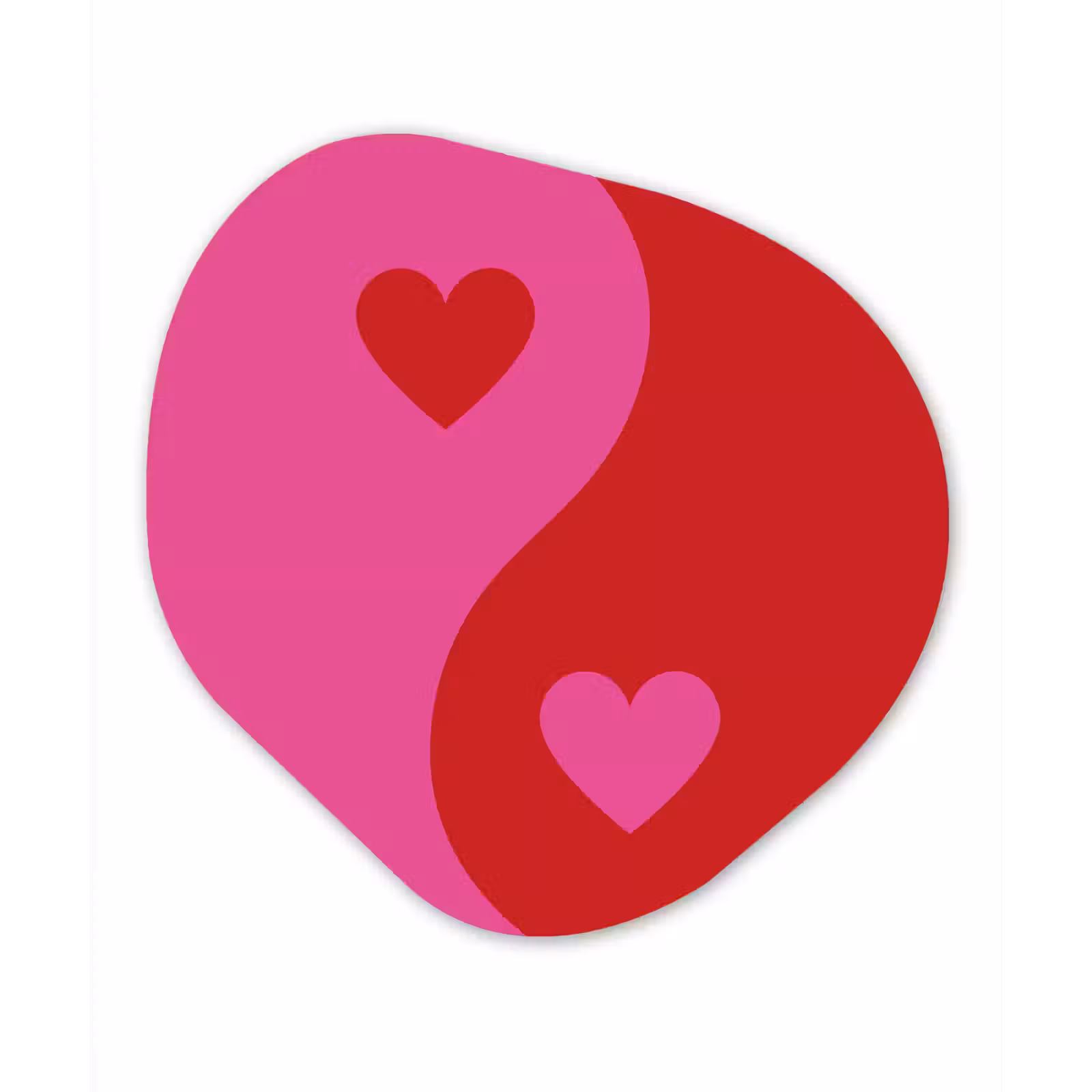 Organisch schilderij - Forex - Minimalistisch - Rood - Roze - Hartjes — 1