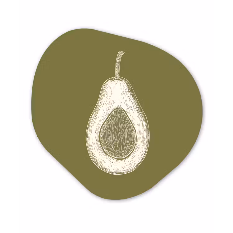 Organisch schilderij - Forex - Avocado - Minimalistisch - Illustratie - Groen — 1