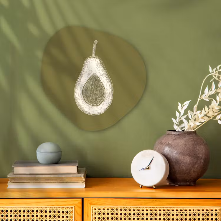Organisch schilderij - Forex - Avocado - Minimalistisch - Illustratie - Groen — 2