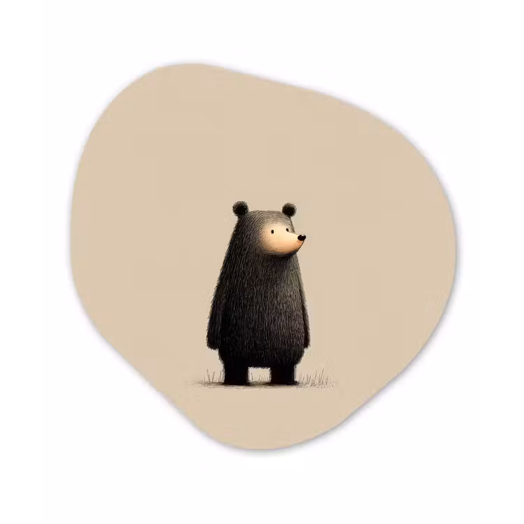 Organisch schilderij - Forex - Beer - Donkerbruin - Minimalistisch — 1