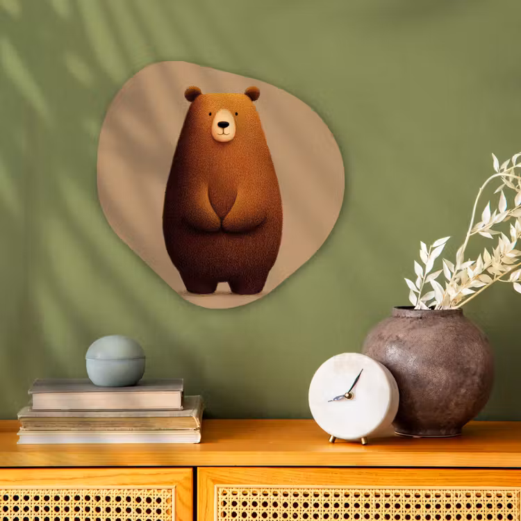 Organisch schilderij - Forex - Beer - Minimalistisch - Bruin — 2